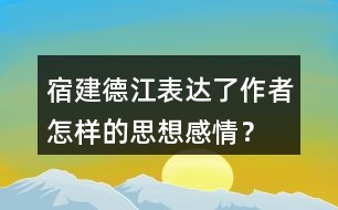 宿建德江表達了作者怎樣的思想感情？