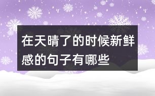 在天晴了的時(shí)候新鮮感的句子有哪些