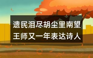 遺民淚盡胡塵里南望王師又一年表達詩人怎樣的情感？