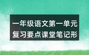 一年級(jí)語文第一單元復(fù)習(xí)要點(diǎn)課堂筆記形近字