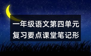 一年級語文第四單元復(fù)習(xí)要點(diǎn)課堂筆記形近字