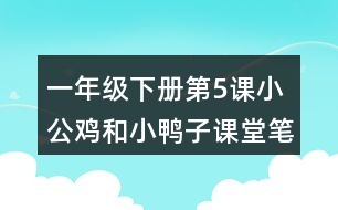 一年級下冊第5課小公雞和小鴨子課堂筆記之重難點歸納