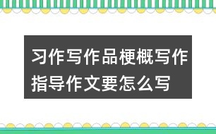 習(xí)作：寫(xiě)作品梗概寫(xiě)作指導(dǎo)作文要怎么寫(xiě)