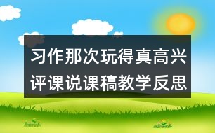 習(xí)作：那次玩得真高興評(píng)課說課稿教學(xué)反思點(diǎn)評(píng)