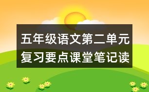 五年級語文第二單元復(fù)習(xí)要點課堂筆記讀寫提示