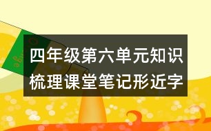 四年級第六單元知識梳理課堂筆記形近字