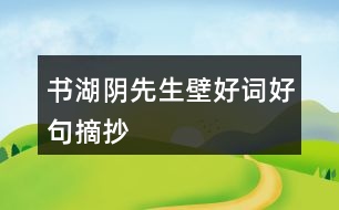 書湖陰先生壁好詞好句摘抄