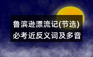 魯濱遜漂流記(節(jié)選)必考近反義詞及多音字