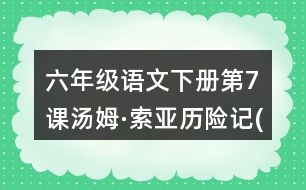 六年級(jí)語(yǔ)文下冊(cè)第7課湯姆·索亞歷險(xiǎn)記(節(jié)選)近反義詞多音字