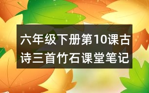 六年級(jí)下冊(cè)第10課古詩(shī)三首竹石課堂筆記之詩(shī)句賞析