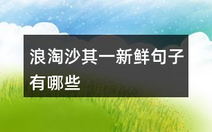 浪淘沙其一新鮮句子有哪些