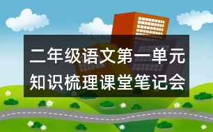 二年級(jí)語(yǔ)文第一單元知識(shí)梳理課堂筆記會(huì)寫(xiě)詞語(yǔ)