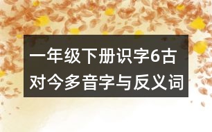 一年級(jí)下冊(cè)識(shí)字6：古對(duì)今多音字與反義詞