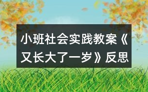 小班社會(huì)實(shí)踐教案《又長(zhǎng)大了一歲》反思