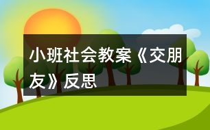 小班社會(huì)教案《交朋友》反思