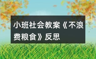 小班社會教案《不浪費糧食》反思