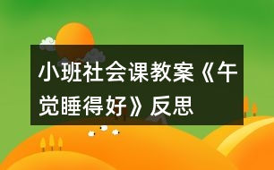 小班社會(huì)課教案《午覺(jué)睡得好》反思