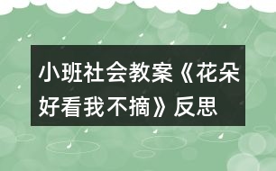 小班社會(huì)教案《花朵好看我不摘》反思