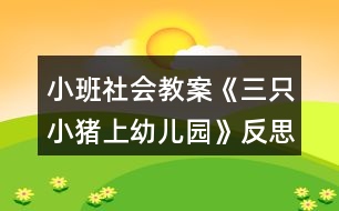 小班社會教案《三只小豬上幼兒園》反思