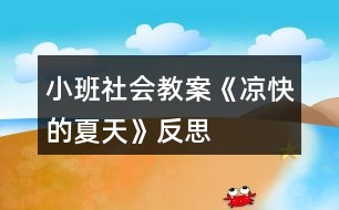 小班社會教案《涼快的夏天》反思