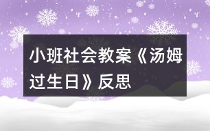 小班社會教案《湯姆過生日》反思