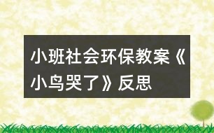 小班社會環(huán)保教案《小鳥哭了》反思