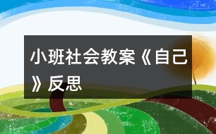 小班社會(huì)教案《自己》反思