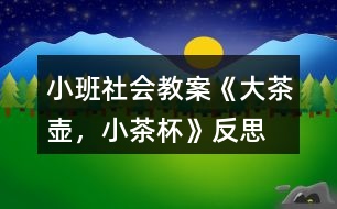 小班社會教案《大茶壺，小茶杯》反思