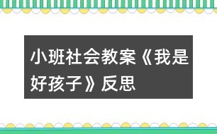 小班社會(huì)教案《我是好孩子》反思