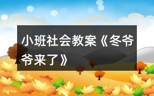 小班社會教案《冬爺爺來了》