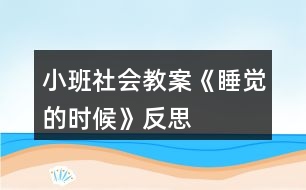 小班社會教案《睡覺的時候》反思