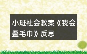 小班社會教案《我會疊毛巾》反思