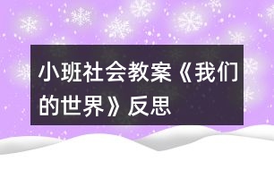 小班社會教案《我們的世界》反思