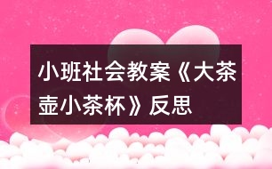 小班社會(huì)教案《大茶壺、小茶杯》反思