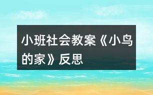 小班社會(huì)教案《小鳥的家》反思