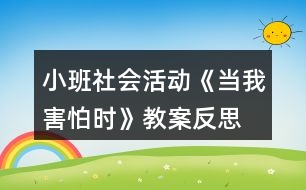 小班社會(huì)活動(dòng)《當(dāng)我害怕時(shí)》教案反思