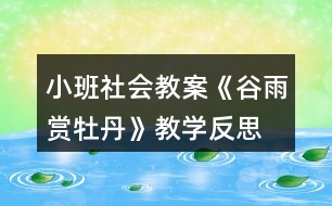 小班社會教案《谷雨賞牡丹》教學(xué)反思