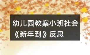 幼兒園教案小班社會《新年到》反思