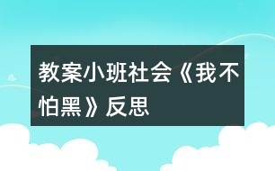 教案小班社會(huì)《我不怕黑》反思