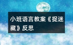 小班語言教案《捉迷藏》反思