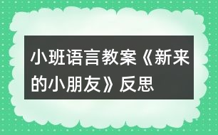 小班語言教案《新來的小朋友》反思