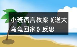 小班語言教案《送大烏龜回家》反思