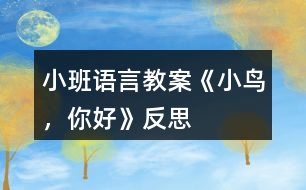 小班語言教案《小鳥，你好》反思