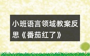 小班語(yǔ)言領(lǐng)域教案反思《番茄紅了》