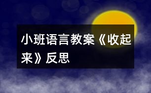 小班語言教案《收起來》反思