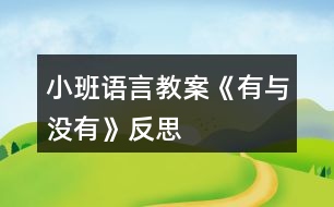 小班語言教案《有與沒有》反思