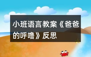 小班語言教案《爸爸的呼嚕》反思