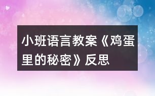 小班語言教案《雞蛋里的秘密》反思