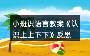 小班識語言教案《認(rèn)識上上下下》反思