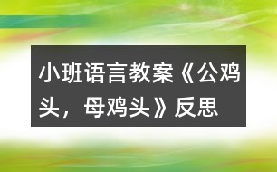 小班語言教案《公雞頭，母雞頭》反思